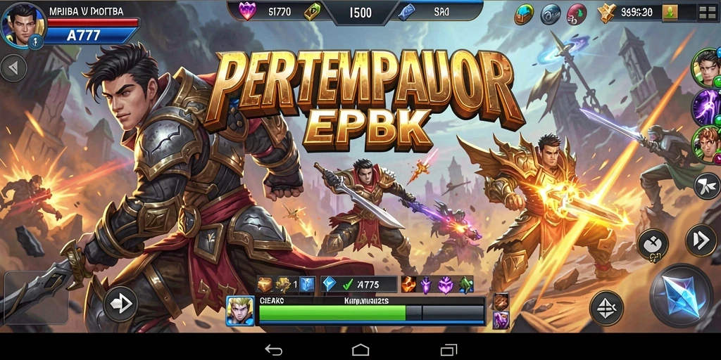 Tampilan gameplay epik di arena pertempuran MOBA.