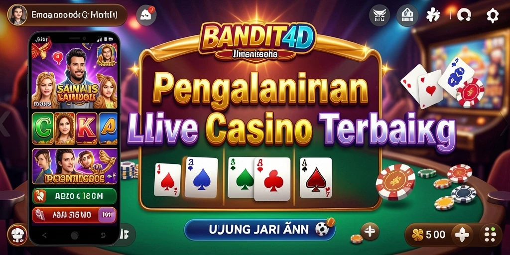 Screenshot BANDIT4D menunjukkan sesi permainan Live Casino yang seru dan interaktif.