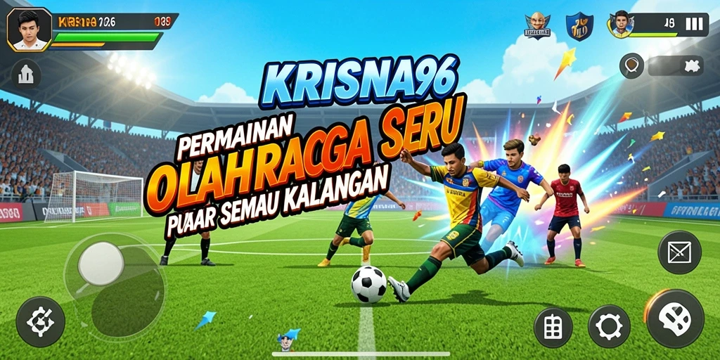 Tampilan gameplay seru KRISNA96 dengan aksi olahraga yang mendebarkan.