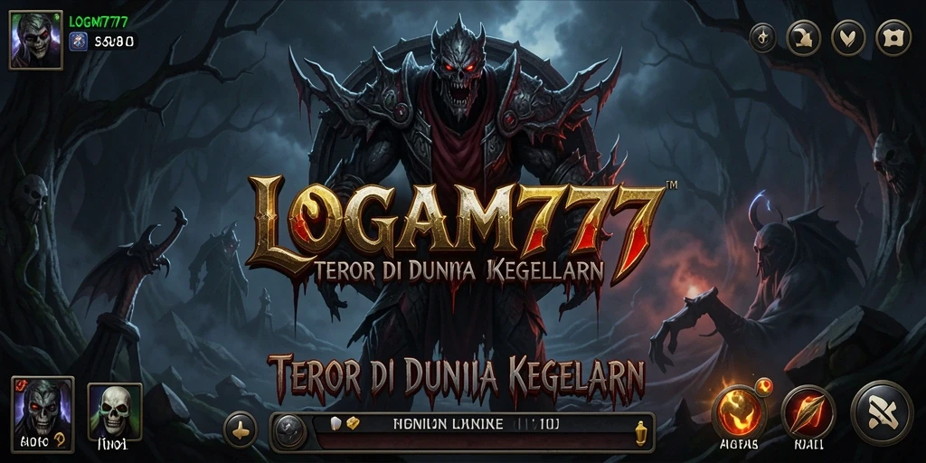 Screenshot LOGAM777 menunjukkan suasana gelap dan mencekam dalam gameplay.