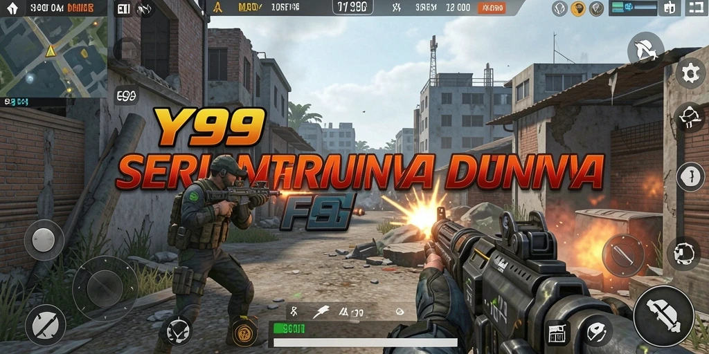 Screenshot utama Y89 menampilkan aksi gameplay yang intens dari permainan FPS.